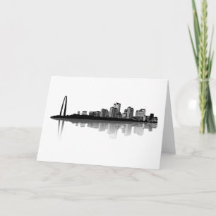 St. Louis Skyline Greeting Card (b/w)