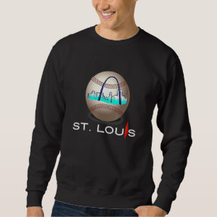 St. Louis Skyline on Giant Ball Saint Louis Red Ca Sweatshirt