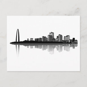 St. Louis Skyline Postcard (b/w)