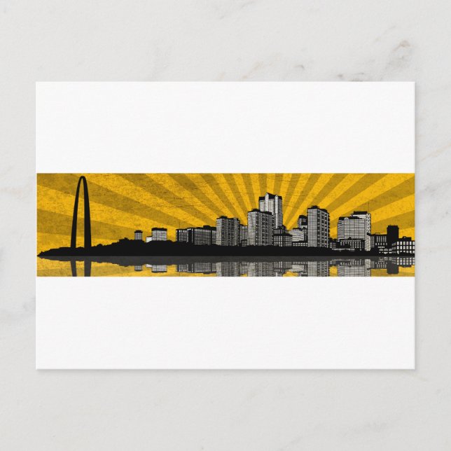 St. Louis Skyline Postcard (yellow) (Front)