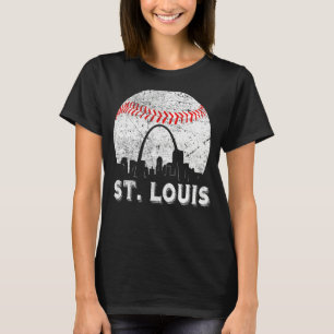 St Louis Skyline Retro St Louis Baseball Vintage T-Shirt