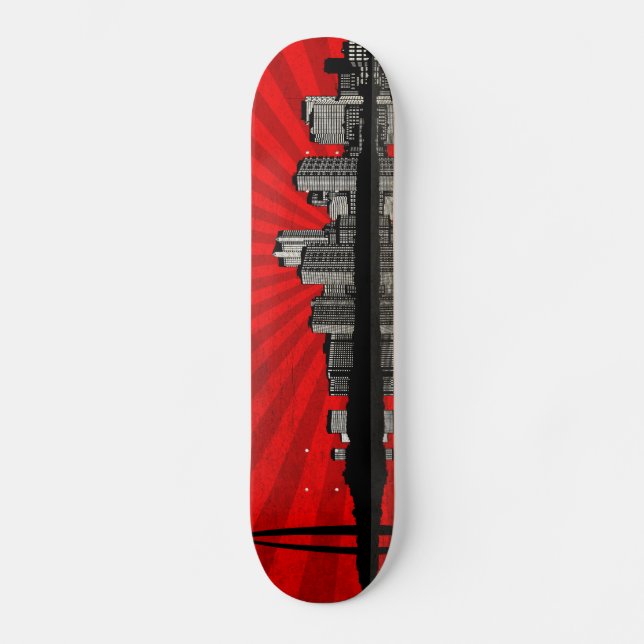 St. Louis Skyline Skateboard Deck (red) (Front)