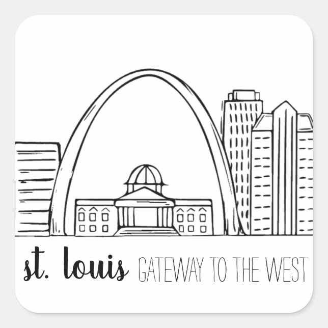 St. Louis Skyline Square Sticker (Front)