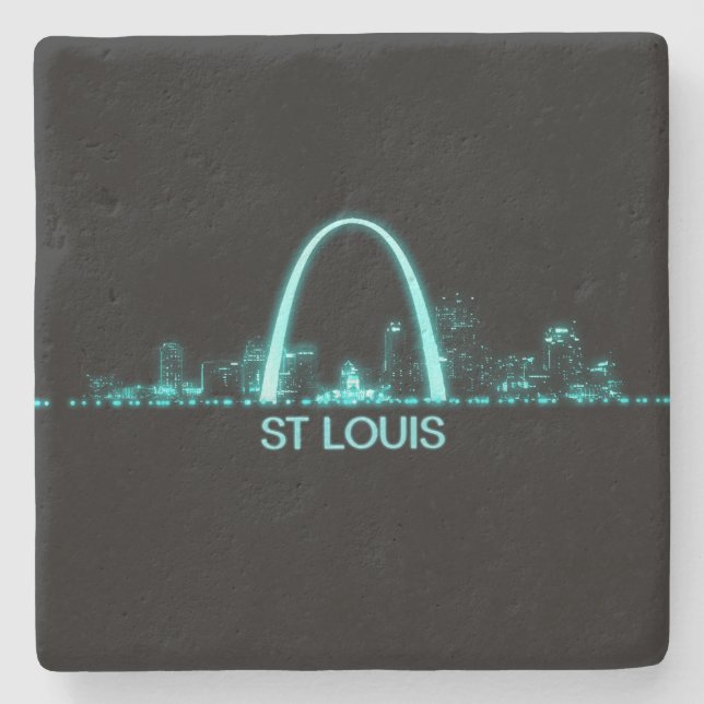 St Louis Skyline Stone Coaster (Front)