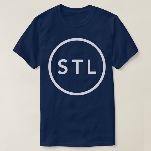 St Louis STL Circle Left Chest TShirt (Design Front)
