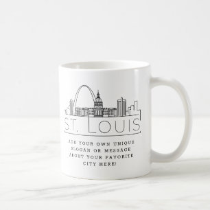 St. Louis Stylised Skyline   Custom Slogan Coffee Mug