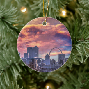 St. Louis Sunrise Ceramic Tree Decoration