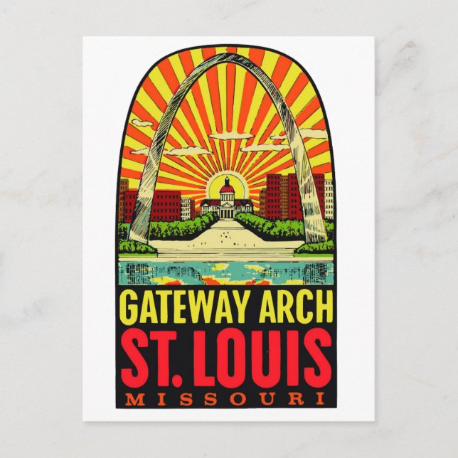  St Louis Vintage Gateway Arch Postcard (Front)