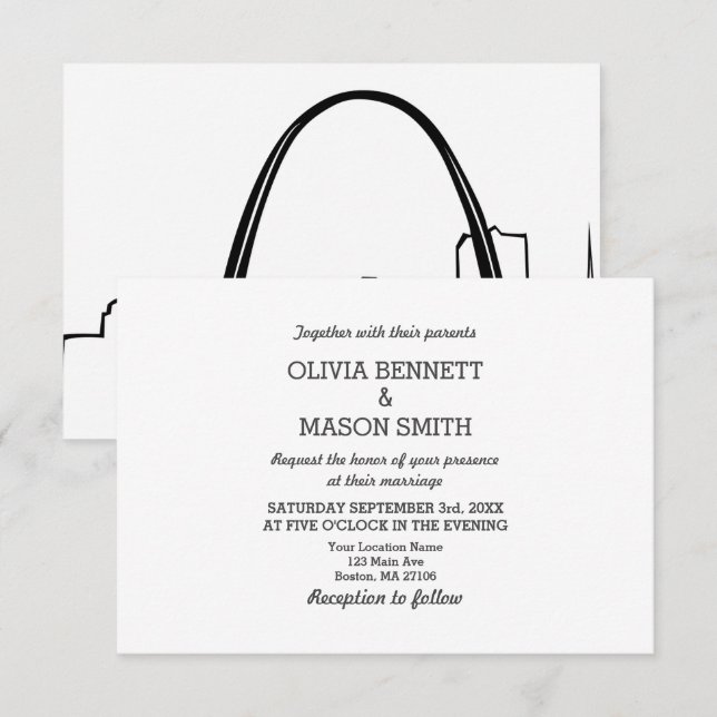 St Louis Wedding Invitation Missouri Saint Louis (Front/Back)