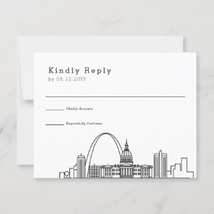 St. Louis Wedding   Stylised Skyline RSVP Card