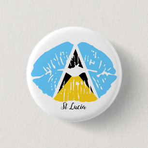 St Lucia  3 Cm Round Badge