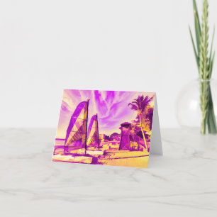 St Lucia Beach Pop Art Card