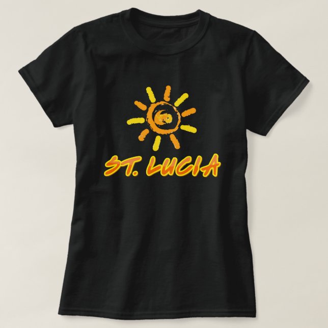 St. Lucia bright yellow & orange T-Shirt (Design Front)
