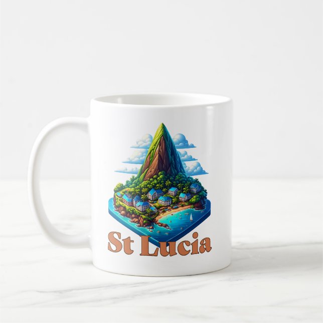 St Lucia Caribbean Coffee Mug (Left)