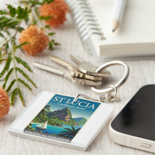 St Lucia Caribbean Jewel Key Ring