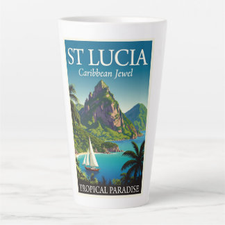 St Lucia Caribbean Jewel Latte Mug