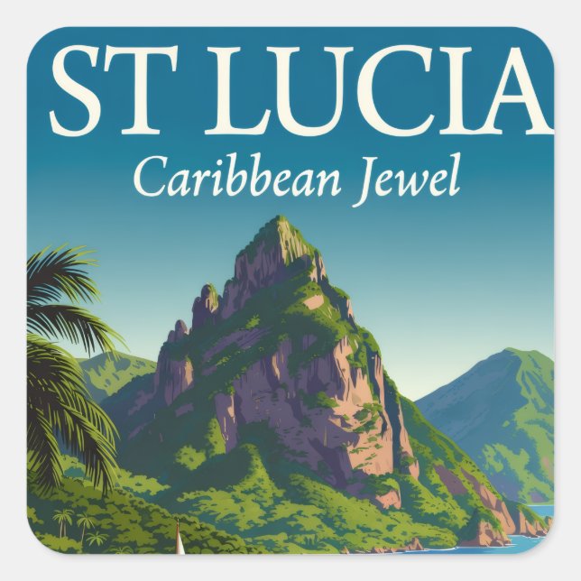 St Lucia Caribbean Jewel  Square Sticker (Front)
