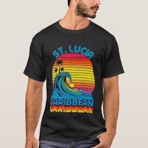 St Lucia Caribbean Retro Throwback Surf & Beach So T-Shirt
