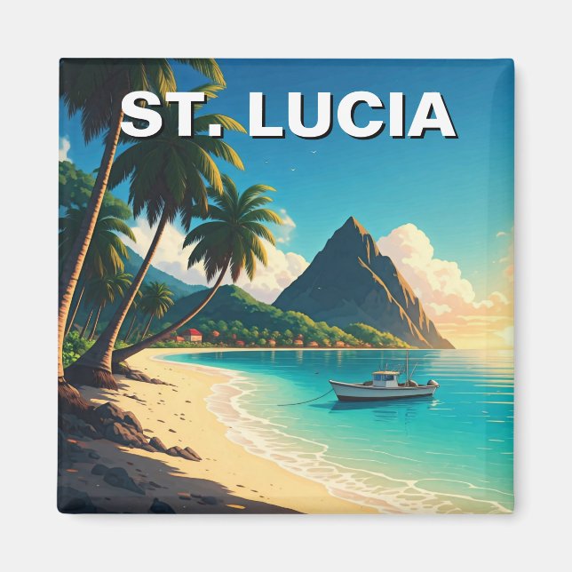 St. Lucia Caribbean travel Magnet (Front)