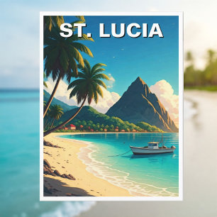 St. Lucia Caribbean travel Postcard