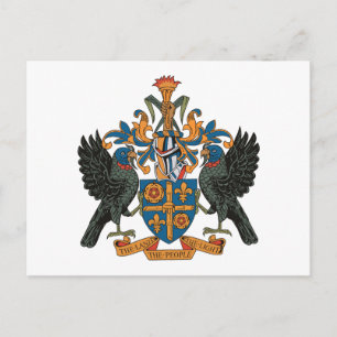 St. Lucia Coat of Arms Postcard