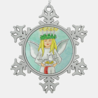 St. Lucia Day Advent JL Biel Snowflake Pewter Christmas Ornament