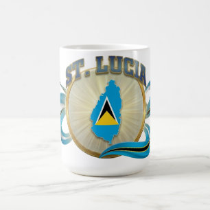 St. Lucia Emblem   Caribbean Pride   Fan Gear Coffee Mug