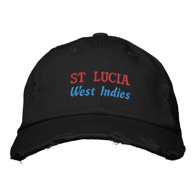 St Lucia embroidered baseball cap (Front)