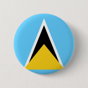 St Lucia Flag 6 Cm Round Badge