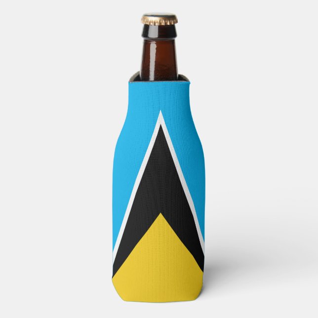 St Lucia Flag  Bottle Cooler (Bottle Front)