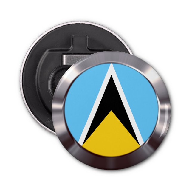St Lucia Flag    Bottle Opener (Front)