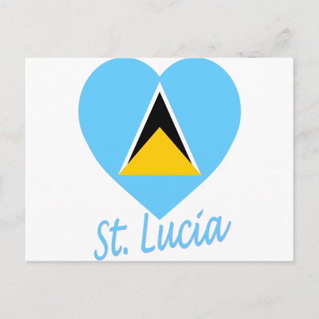 St Lucia Flag Heart Postcard (Front)