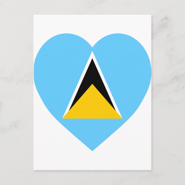 St Lucia Flag Heart Postcard (Front)