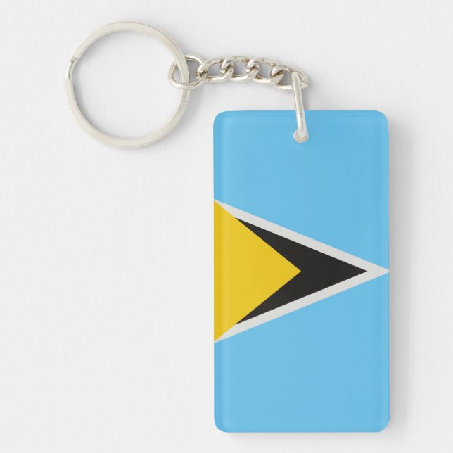 St Lucia Flag Key Ring (Front)