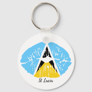 St Lucia  Flag Key Ring