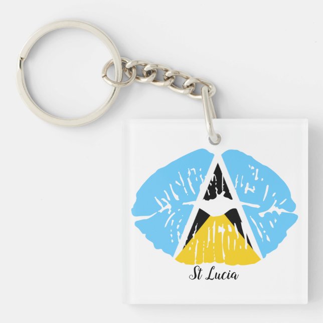 St Lucia  Flag Keychain (Front)