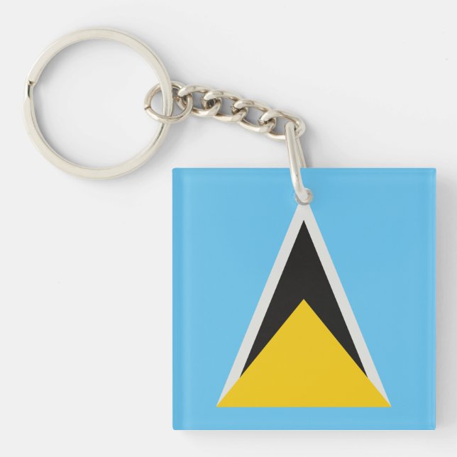 St Lucia Flag   Keychain (Front)