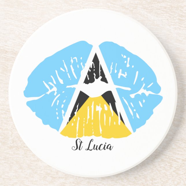 St Lucia  Flag  lips   Coaster (Front)