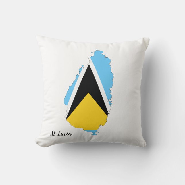 St Lucia  Flag Map  Cushion (Front)