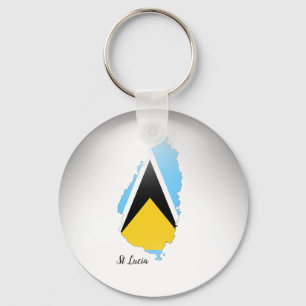 St Lucia  Flag Map   Key Ring