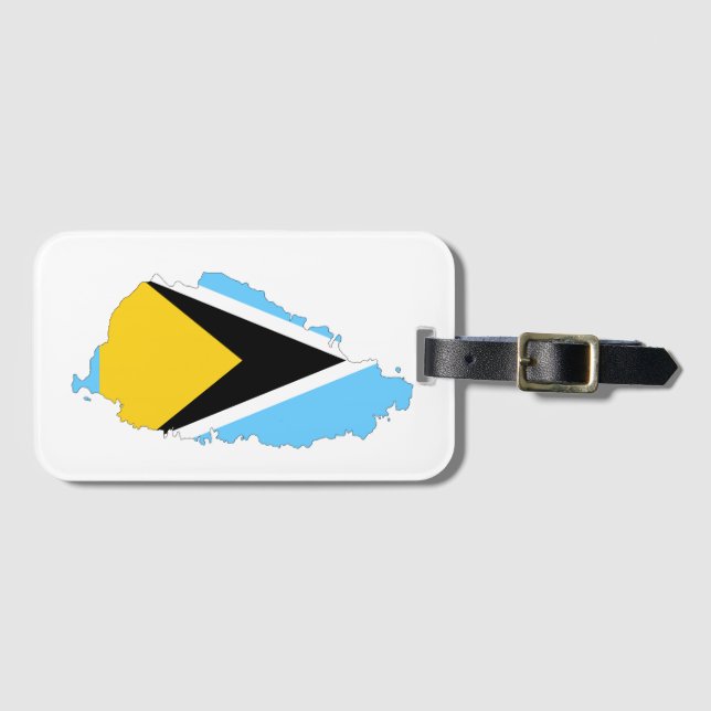 St Lucia  Flag Map   Luggage Tag (Front Horizontal)
