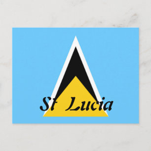 St Lucia flag postcard