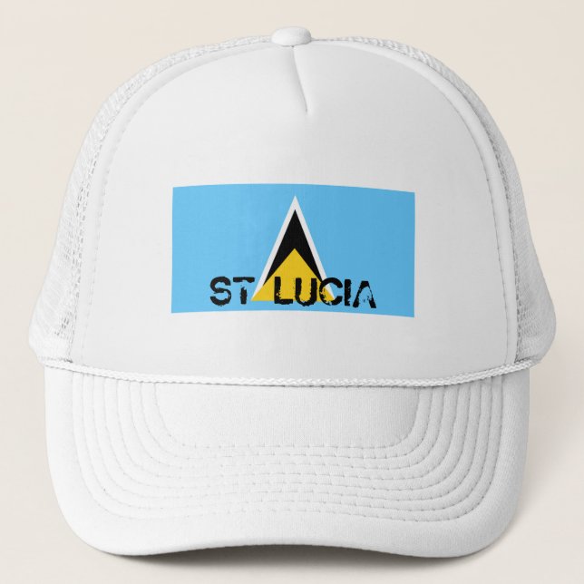 St Lucia flag souvenir hat (Front)