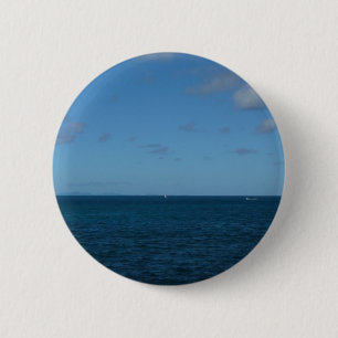 St. Lucia Horizon Blue Ocean 6 Cm Round Badge
