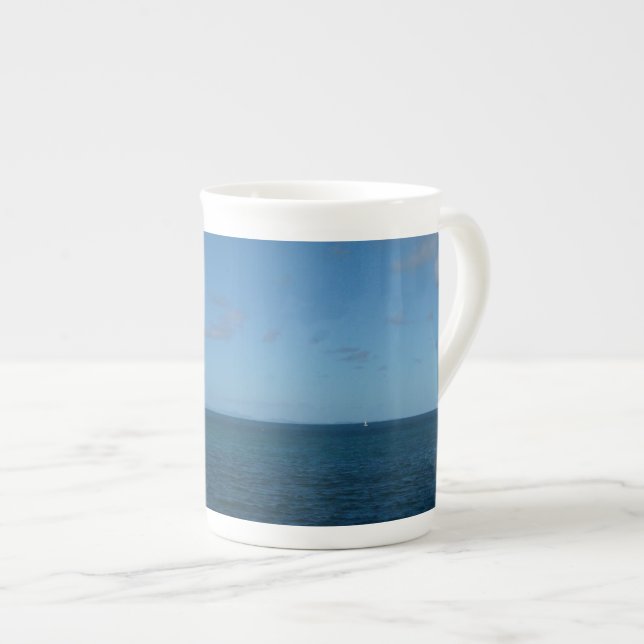 St. Lucia Horizon Blue Ocean Bone China Mug (Front Right)