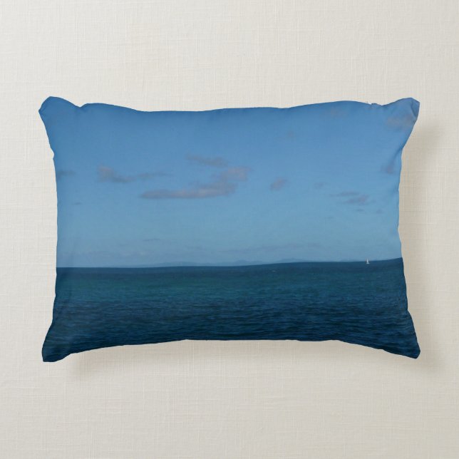 St. Lucia Horizon Blue Ocean Decorative Cushion (Front)