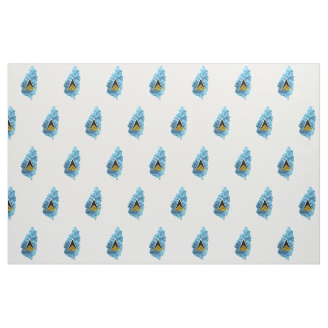 St Lucia Map flag Fabric (Fat Quarter)