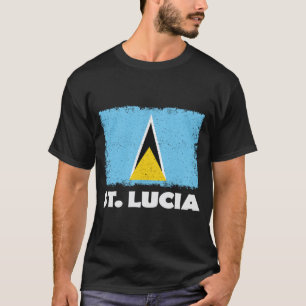St Lucia National Flag Distressed T-Shirt