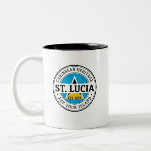 St. Lucia Passport Stamp Caribbean Heritage Two-Tone Coffee Mug
