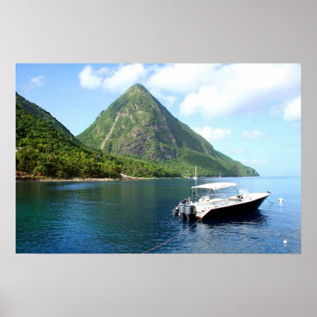 St Lucia Pitons Poster (Front)